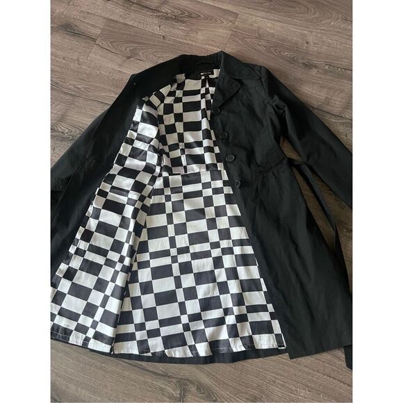 Paul Frank Trench Coat, Women’s Black, size Medium - Picture 11 of 11